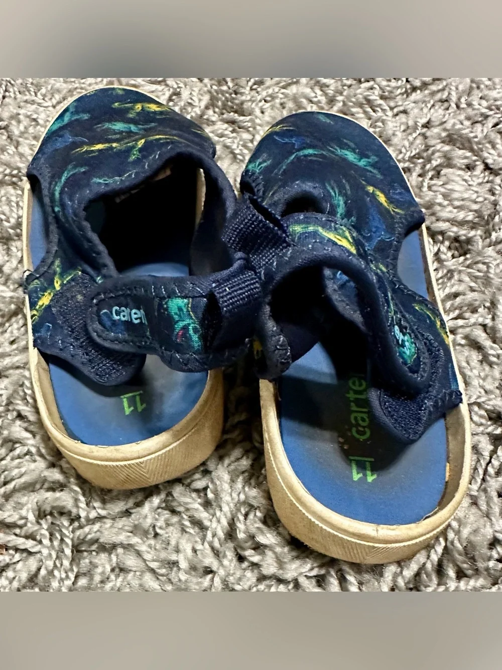 OshKosh B'gosh Navy Blue Dinosaur Kids Water Shoes